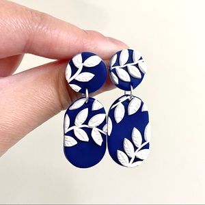 Handmade Polymer Clay Earrings midnight vines
